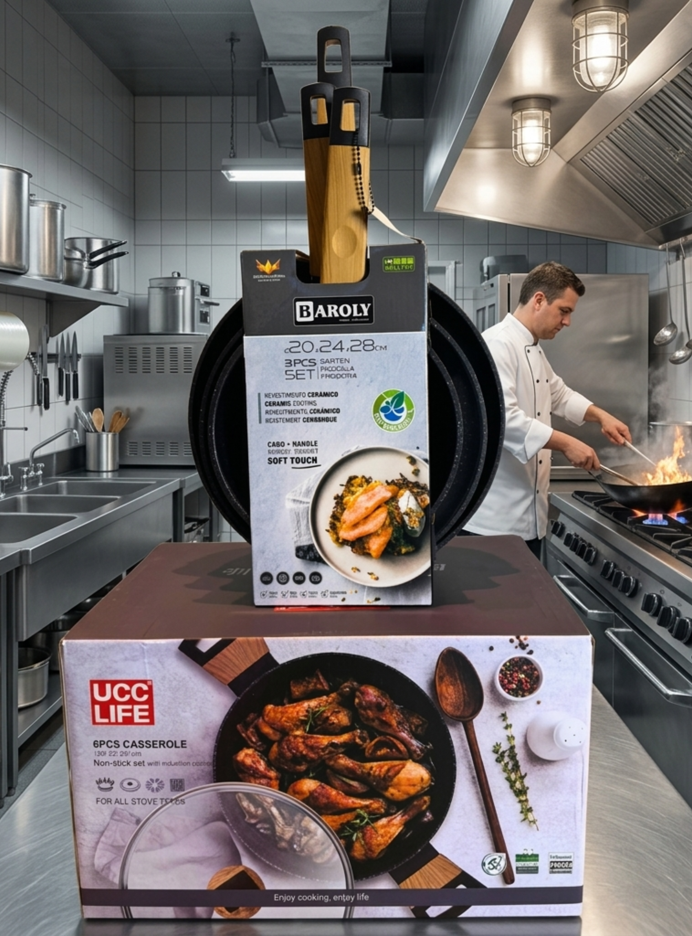 Set Cocina Premium Antiadherente Cerámico Ollas Y Sartenes-0