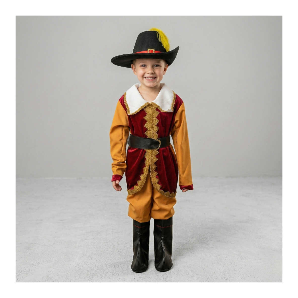 Disfraz Del Gato Con Botas Para Niños Con Capa Y Sombrero-0