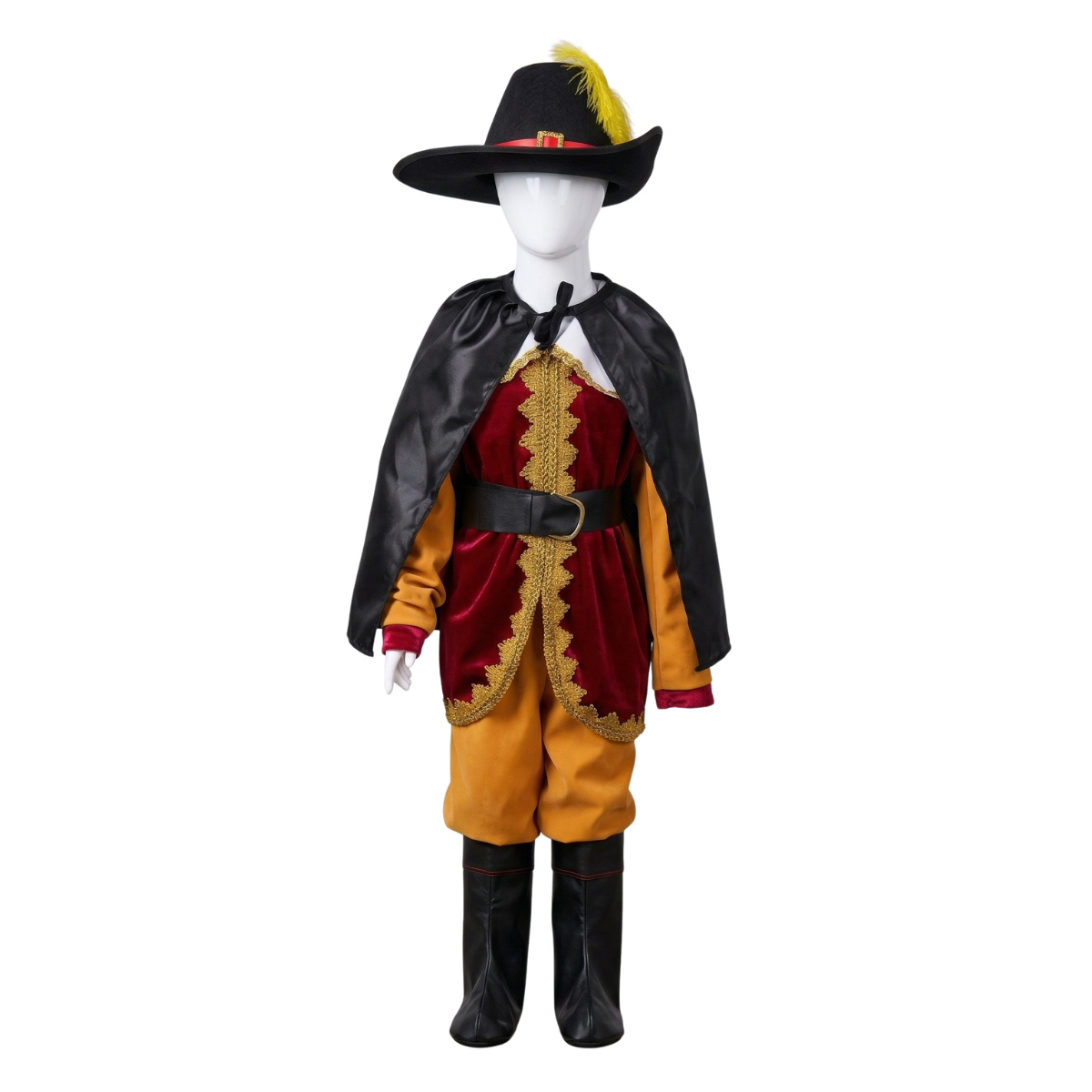 Disfraz Del Gato Con Botas Para Niños Con Capa Y Sombrero-1