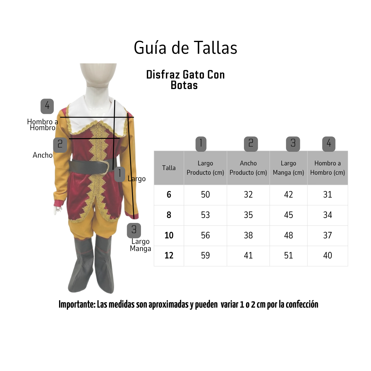 Disfraz Del Gato Con Botas Para Niños Con Capa Y Sombrero-5