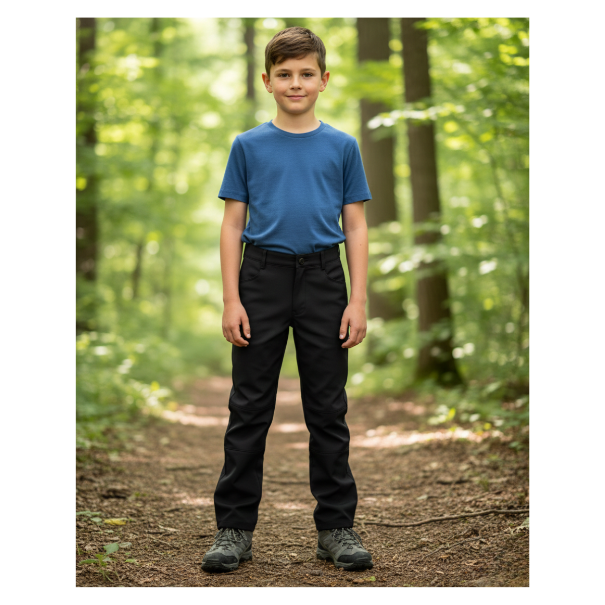 Pantalon Softshell Cintura Mixta Para Niños Con Micropolar Senderismo-0