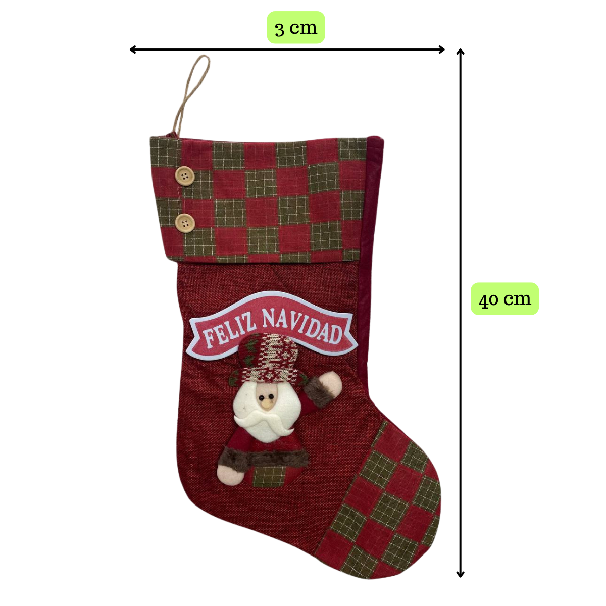 Bota Navideña Viejito Pascuero Grande Modelo 1 Navidad Decoración-4
