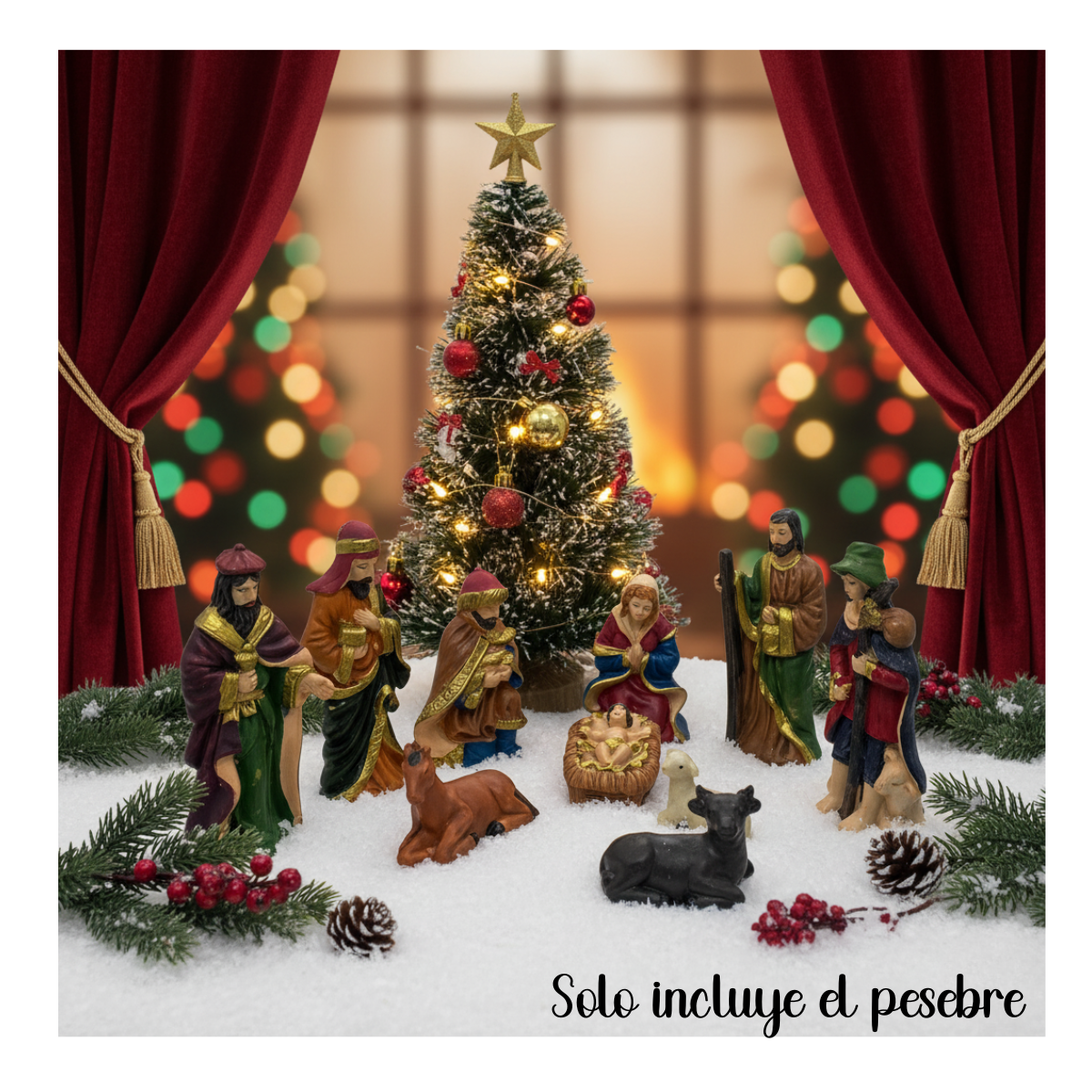 Pesebre Navideño (10) Figuras Navidad Hogar Decoración Nacimiento Navidad 2025-3