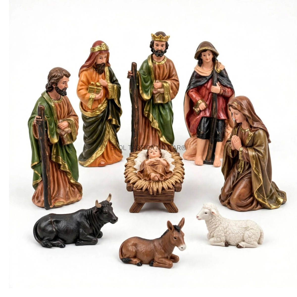 Pesebre Navideño (10) Figuras Navidad Hogar Decoración Nacimiento Navidad -1