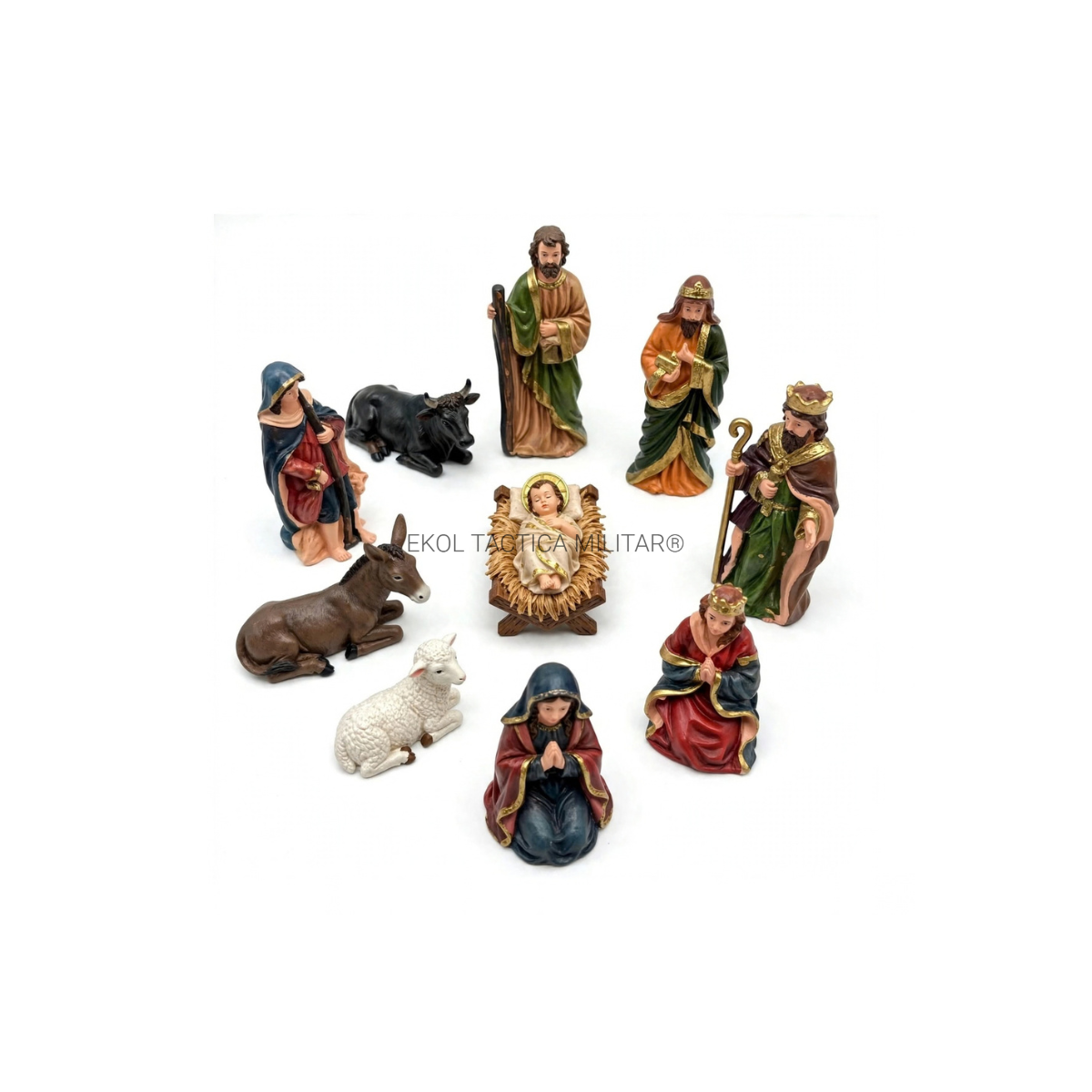 Pesebre Navideño (10) Figuras Navidad Hogar Decoración Nacimiento Navidad -2
