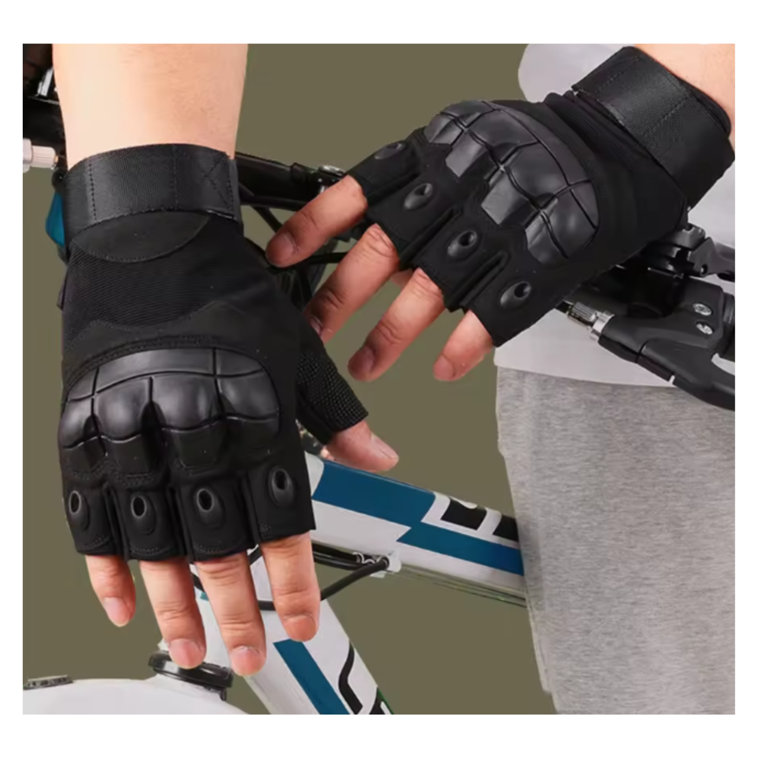 Guante Corto Táctico Militar Moto Bicicleta Airsoft -5