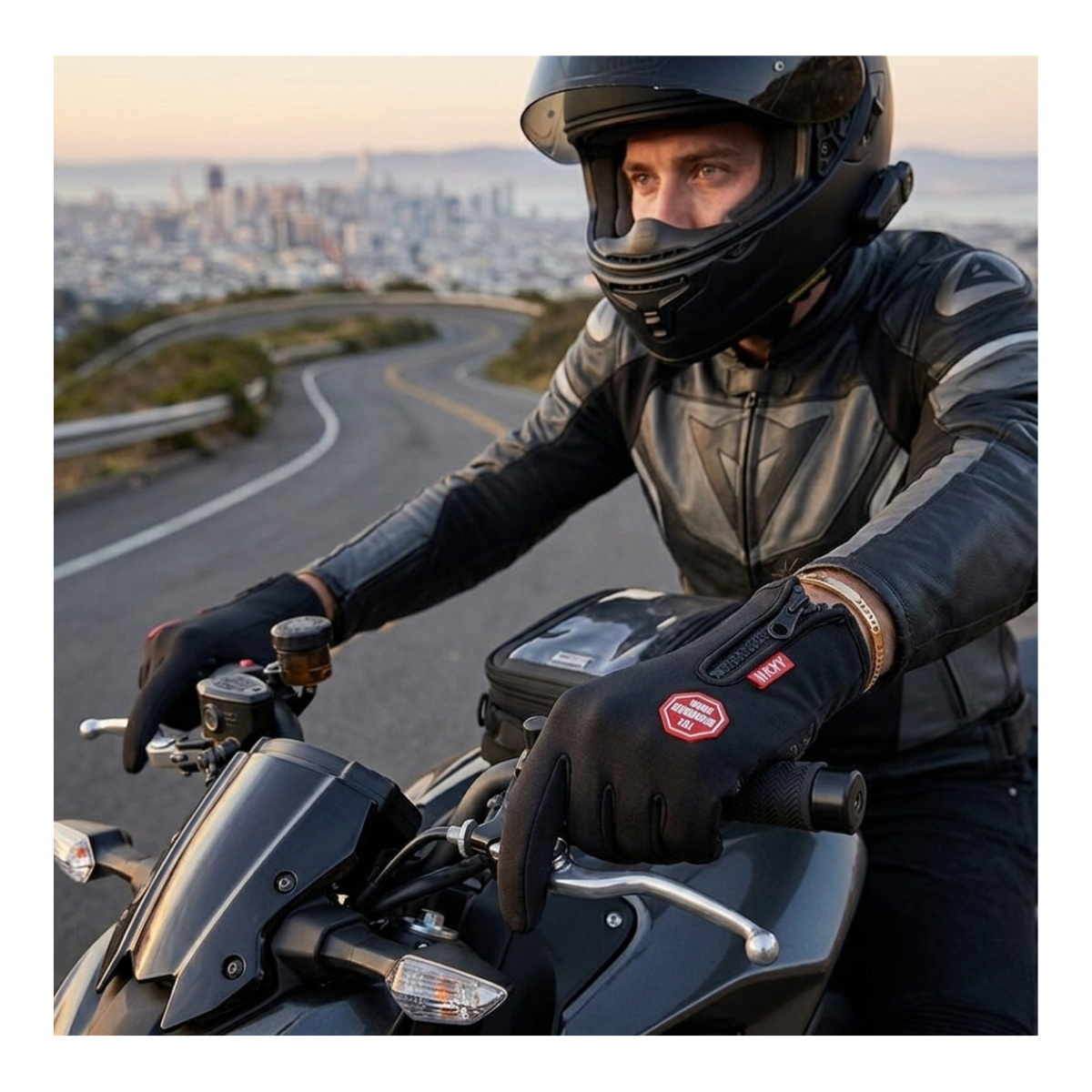 Guantes Térmicos e Impermeables para Ciclismo y Running con Pantalla Táctil y Palma-0