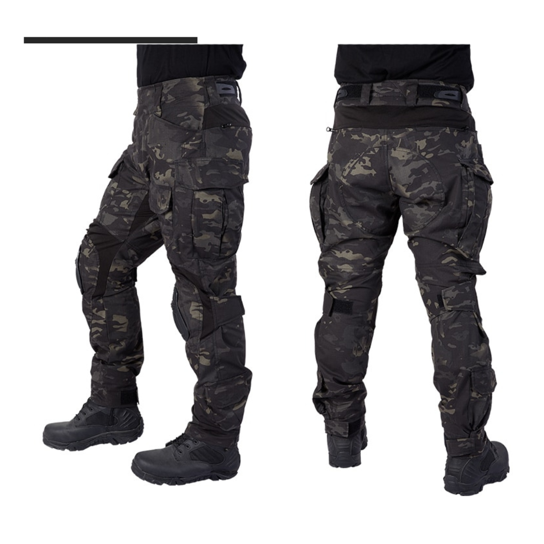 Conjunto Completo Militar Tactico Polera + Pantalon + Rodilleras XL-1