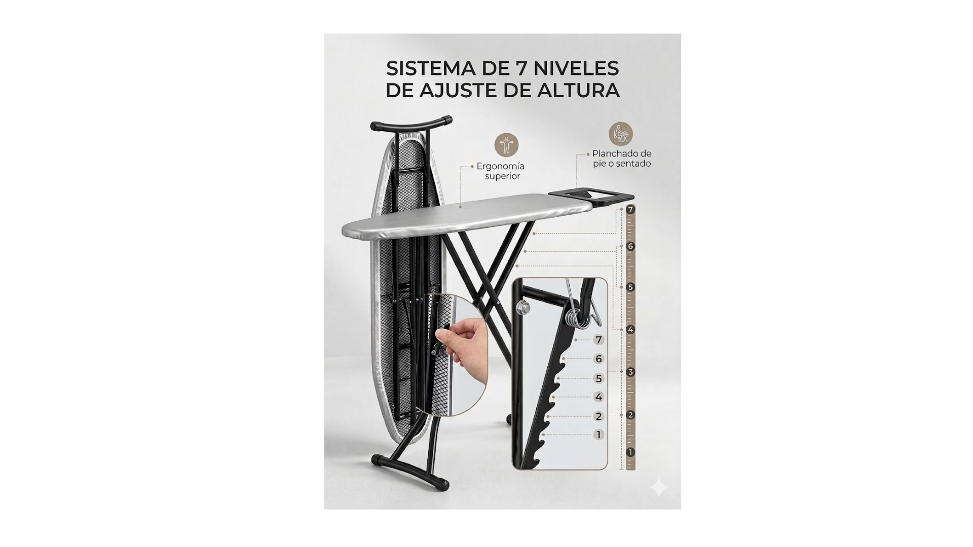 Tabla de Planchar Reforzada Premium con Porta Plancha-3