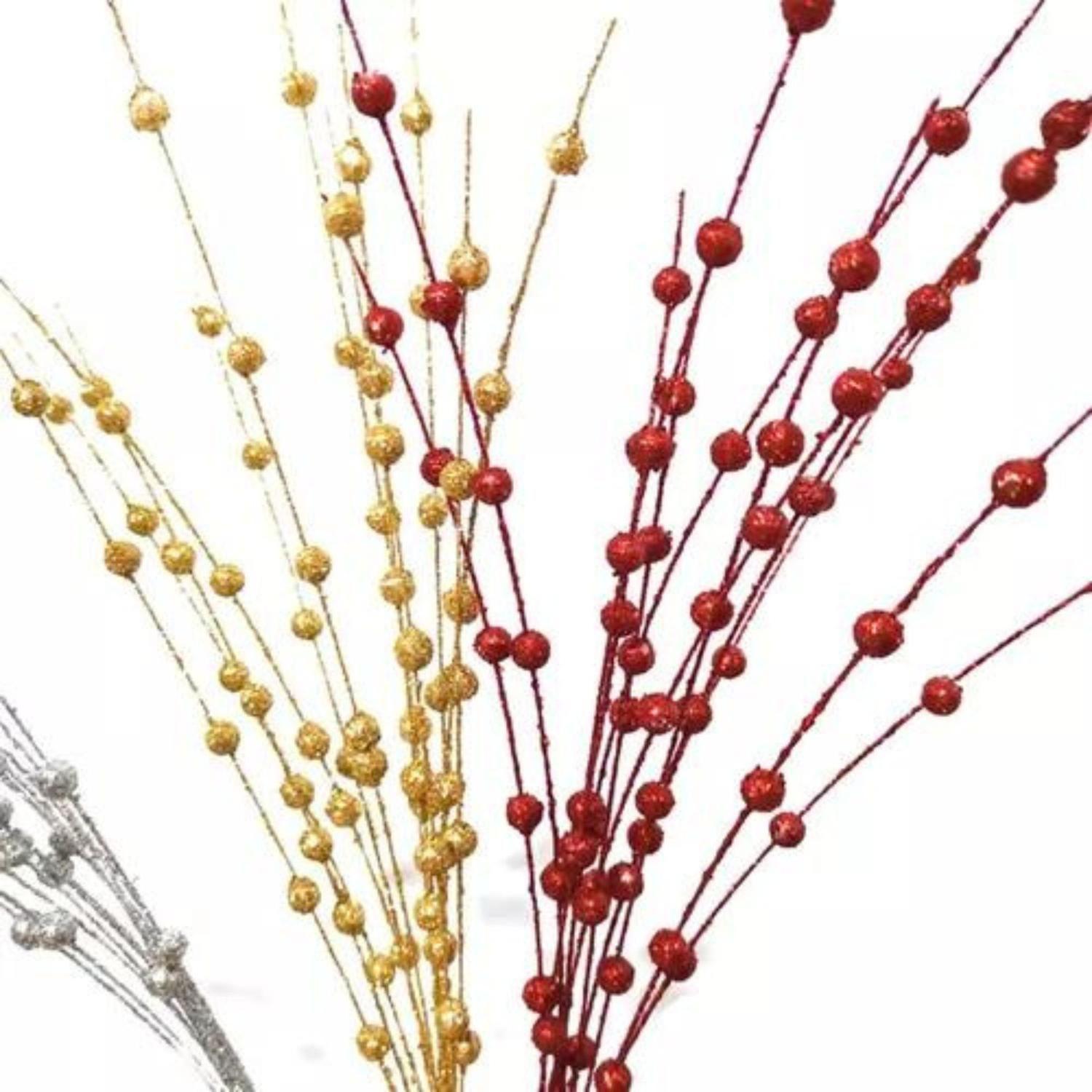 Ramas De Navidad Bayas Con Tallo De Acebo Navideño X (01) Und-2