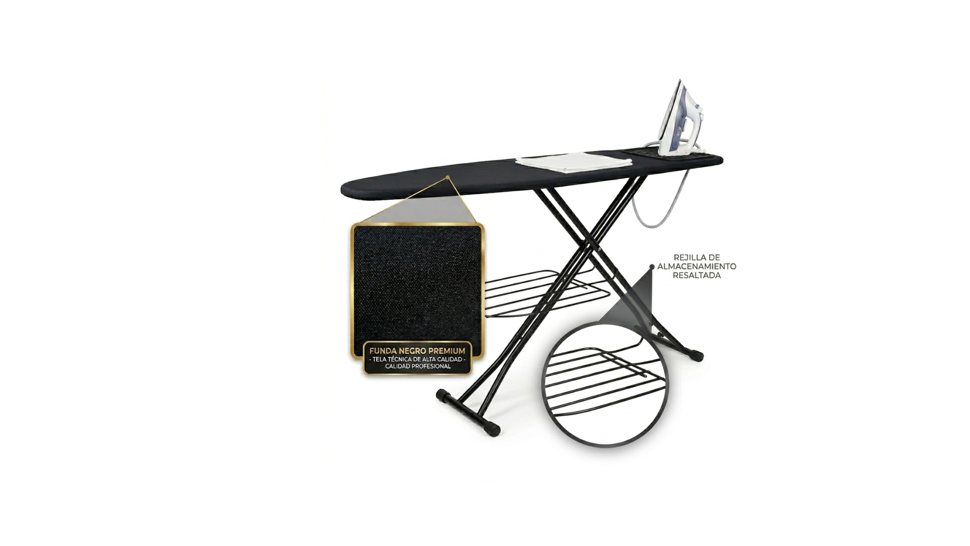 Tabla De Planchar Premium Con Funda Silicon Desmontable Colores Surtidos Mesa De Planchar Metal-3