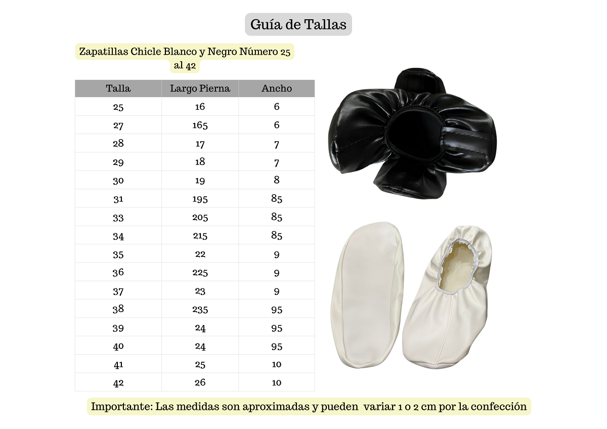 Zapatillas Chicle Blanco Y Negro Número 25 Al 42-3