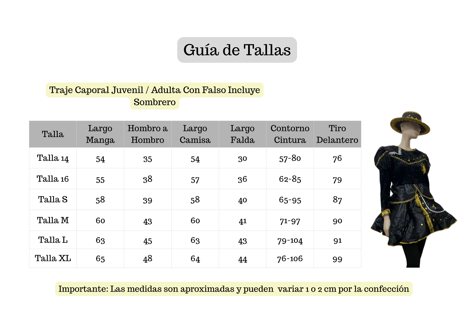 Traje Caporal Juvenil Adulta Con Falso Incluye Sombrero Fiestas Patria-4