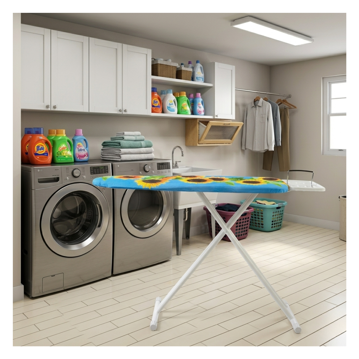 Tabla de Planchar Reforzada Ajustable y Plegable 110x90 cm - Diseños Surtidos-0