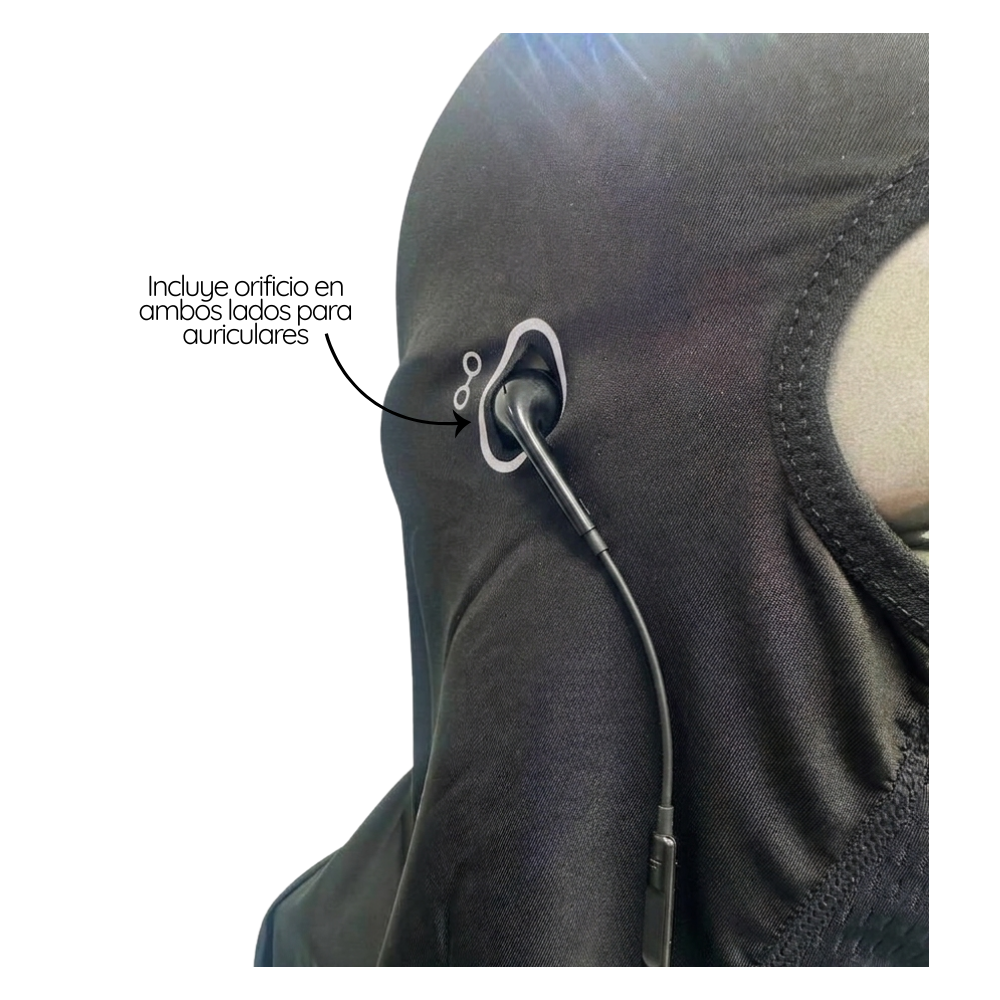 Set Antiviento Moto Balaclava Con Orificio Auricular y Guantes-4