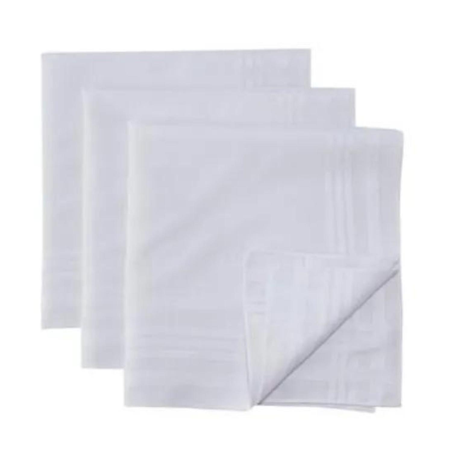 Pañuelos Blancos 100% Cuadrados 12 Pack Algodón Cueca Chile-4