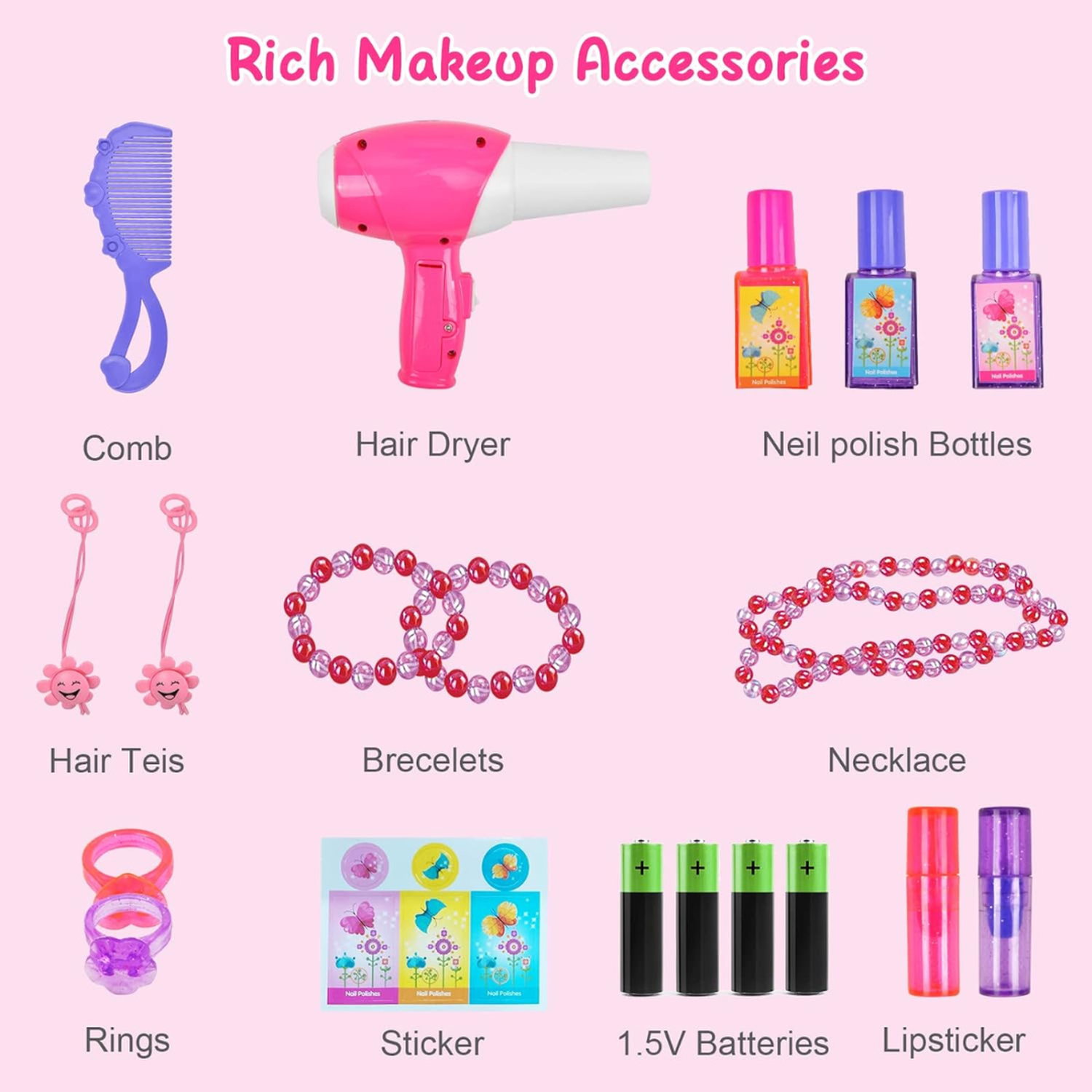 Mesa de Maquillaje Pequeña Juego de Juguetes de Tocador-6