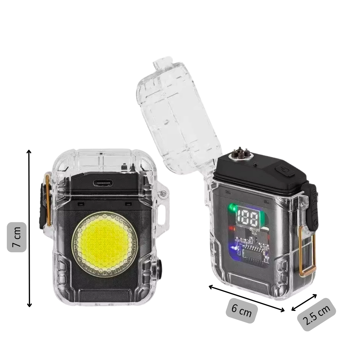 Encendedor Linterna LED Recargable Cable USB-3