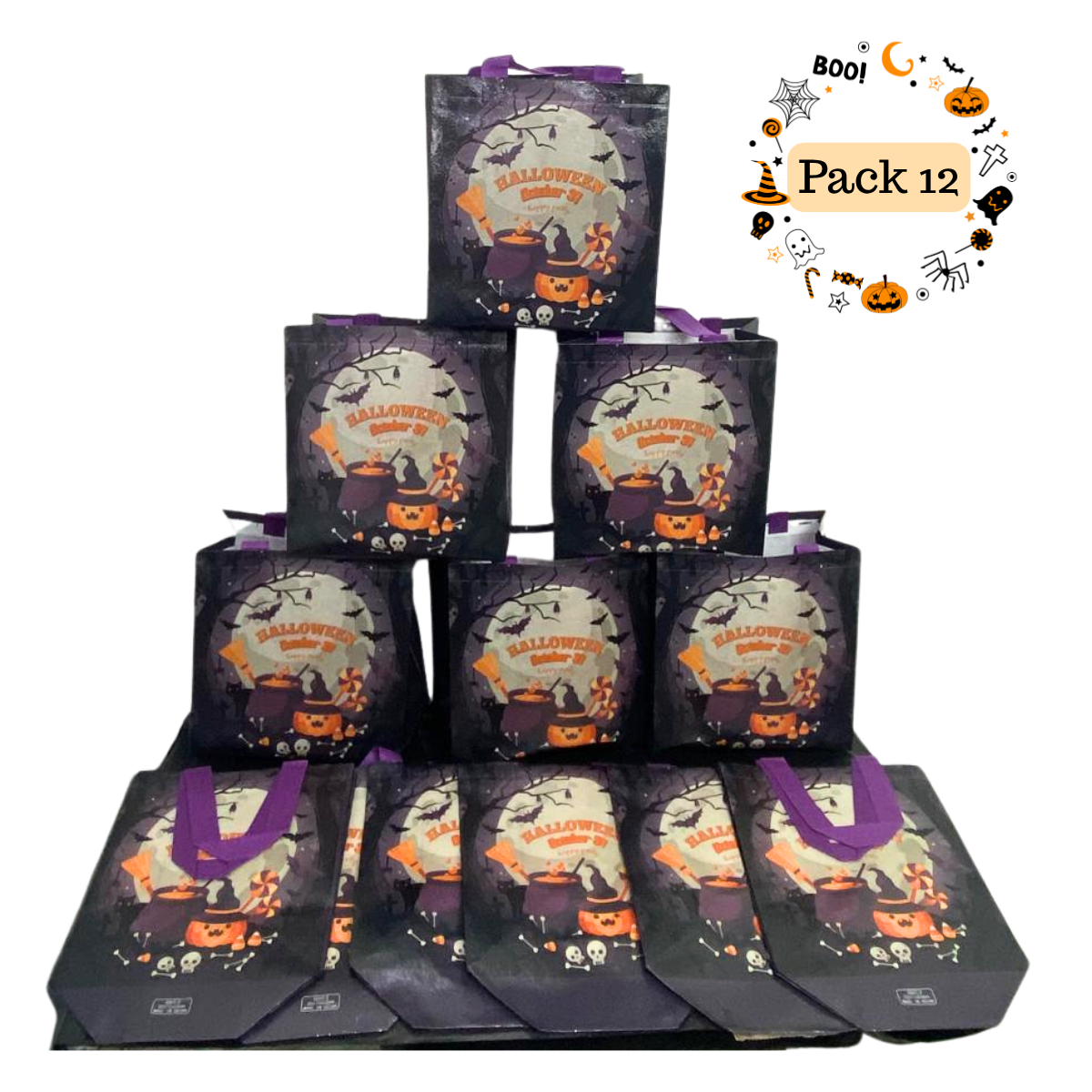 Pack 12 Bolsas Noche Brujas Celebracion Halloween 2025-1