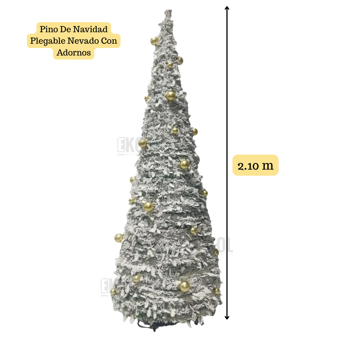 Árbol De Pascua Premium 2.10 M Pino De Navidad Plegable Nevado Adornos-7