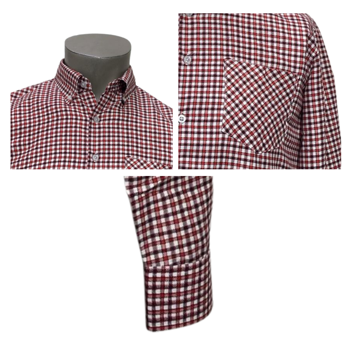 Camisa Cuadrille Para Traje Huaso Hombre Fiestas Patrias Blanco Rojo-4