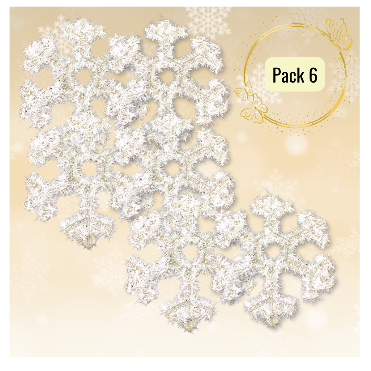 Pack 6 Colgante Copos de Nieve Adorno Para Puerta De Navidad 2025-1