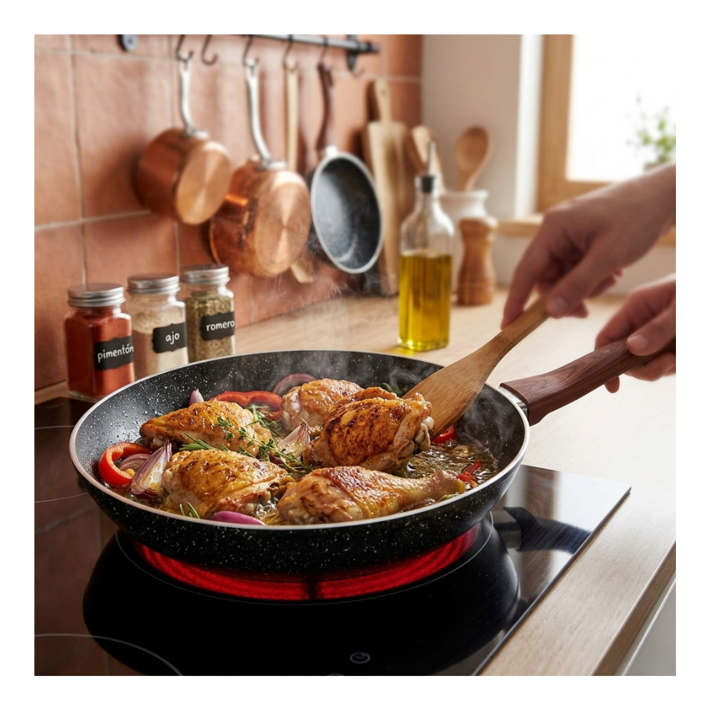 Sartén Wok de Cerámica Hyllis Antiadherente para Inducción 27 cm-0