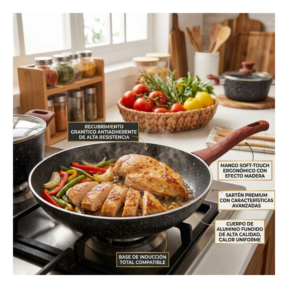 Sartén Wok de Cerámica Hyllis Antiadherente para Inducción 27 cm-5