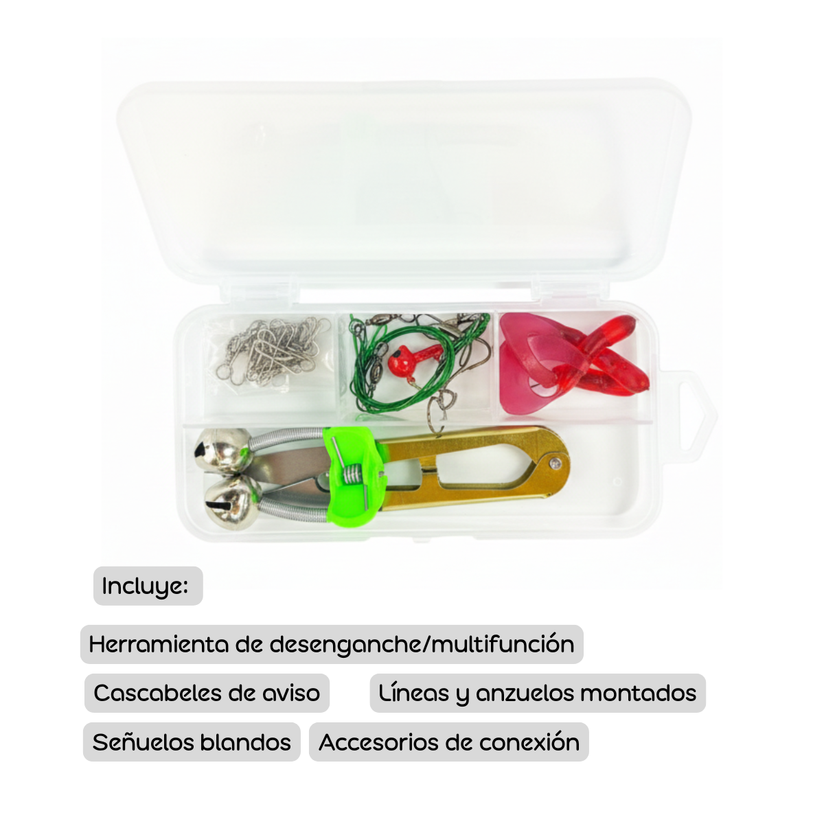 Set Pesca Caña De Pescar Telescópica Mosquero Carrete Pescas-2