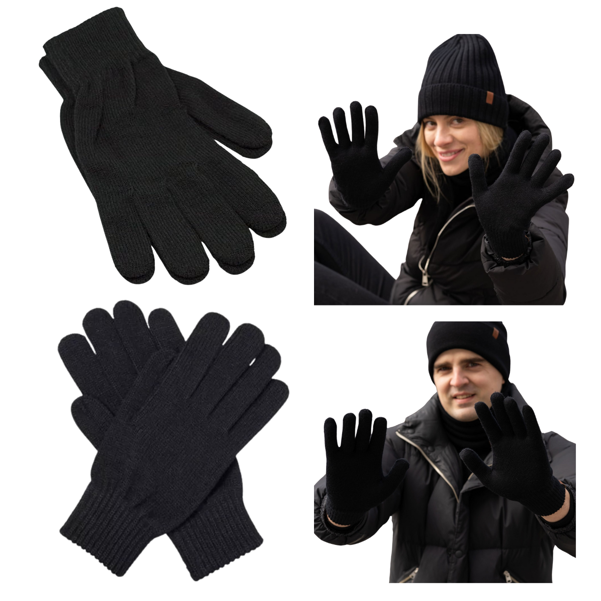 Guantes De Invierno Doble Lana Adultos Y Jóvenes-2