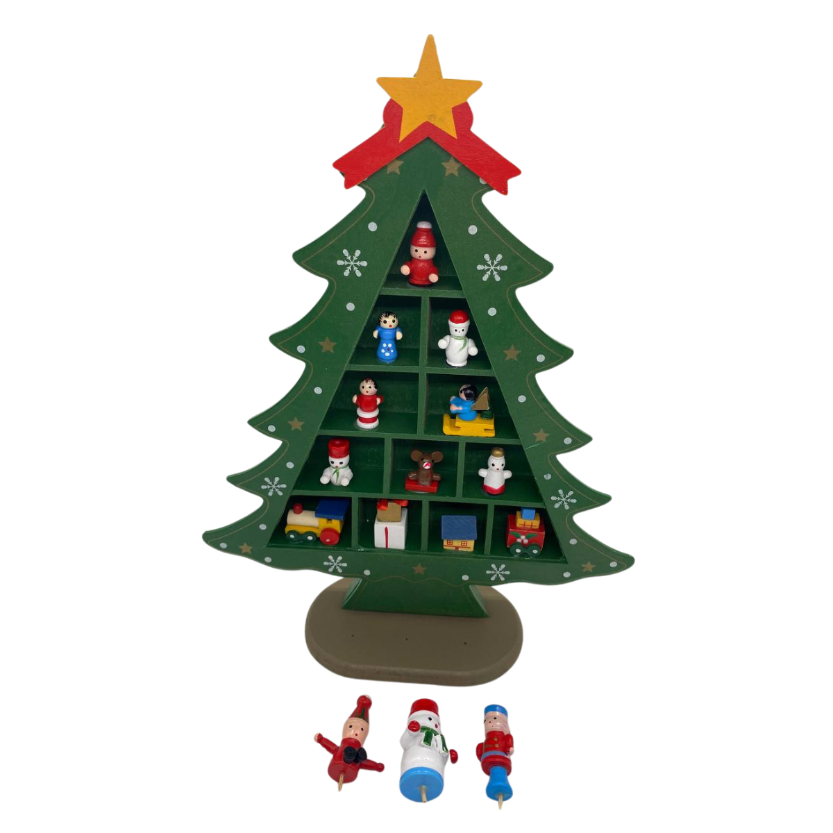 Árbol Navideño De Madera Escritorio Mini Arbolito De Navidad 2025-3