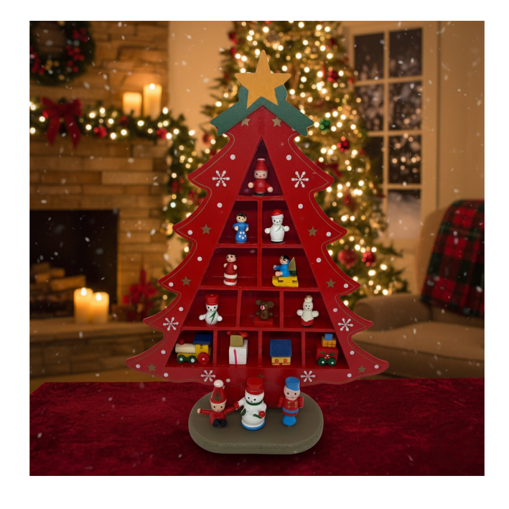 Árbol Navideño De Madera Escritorio Mini Arbolito De Navidad 2025-7