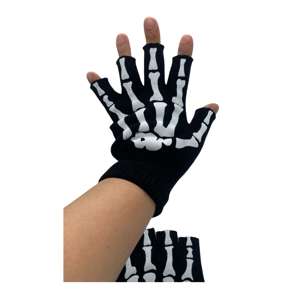 Guantes Sin Dedos Tácticos Calavera - Bicicleta Moto Gym Unisex-4