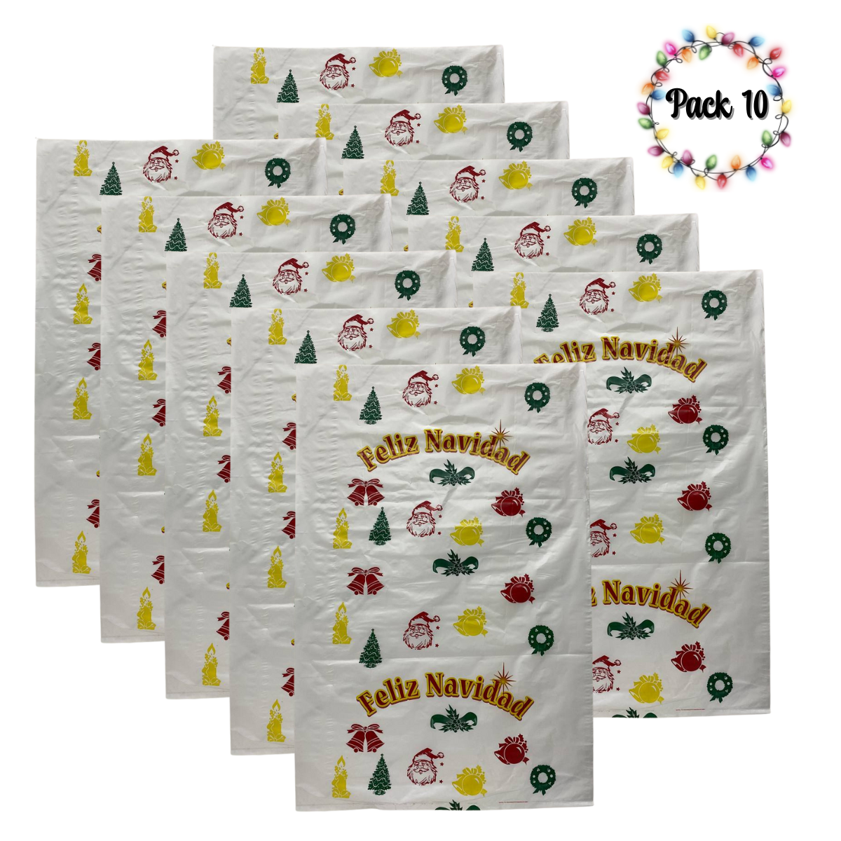 Pack 10 Bolsas Plásticas Navideñas Compartir Navidad-0