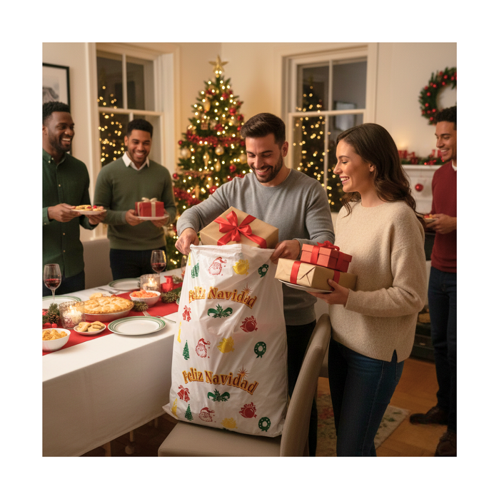 Pack 10 Bolsas Plásticas Navideñas Compartir Navidad-4