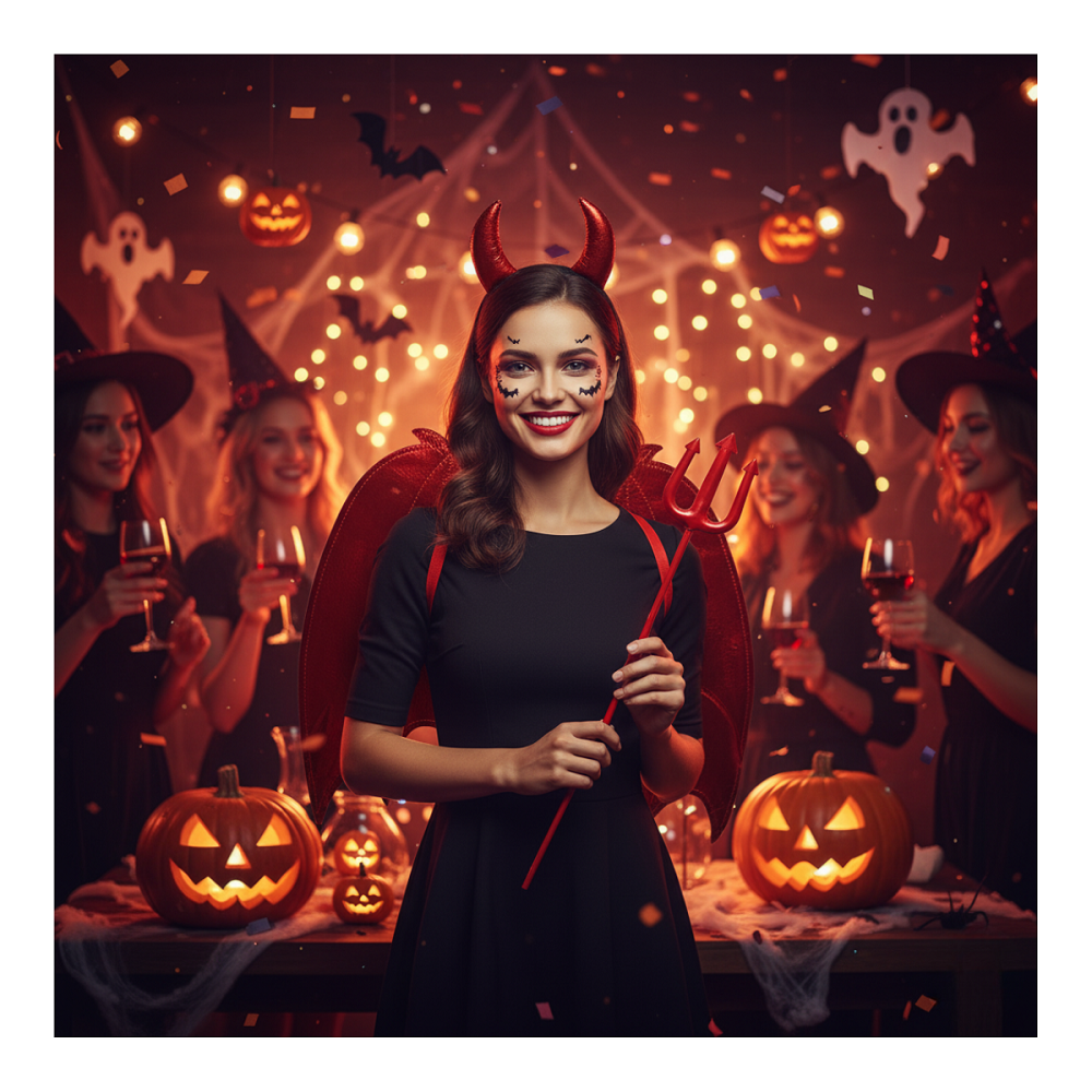 Disfraz Diabla Diablo Diablita Set 3 Piezas Halloween 2025-5
