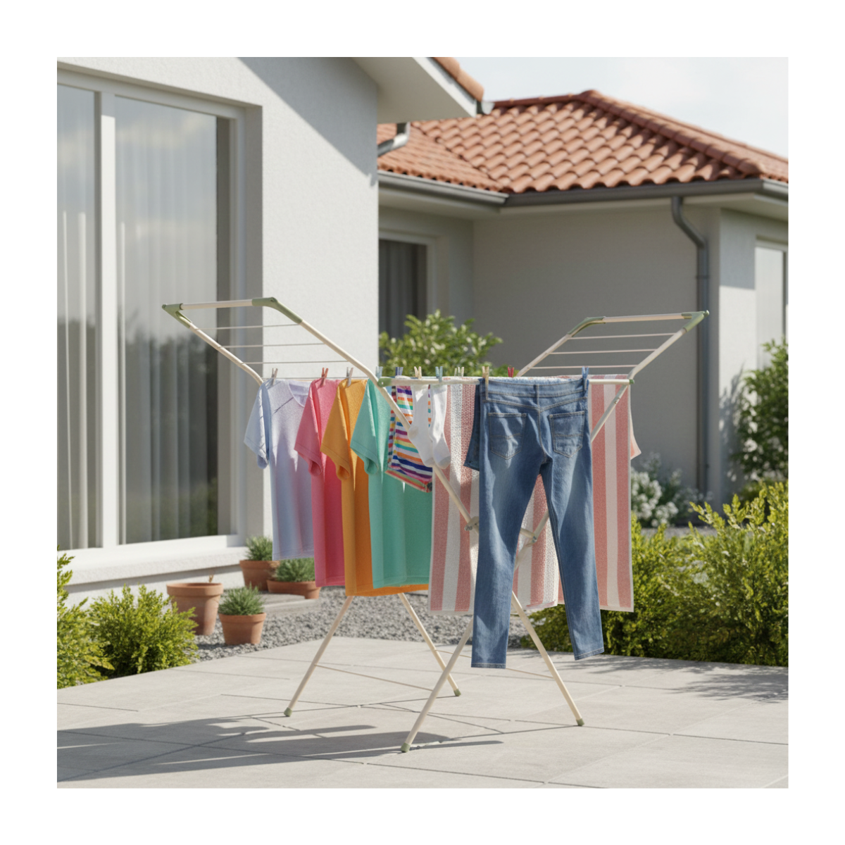 Tendedero Metálico Plegable Acero 98cmx63cmx48cm-5