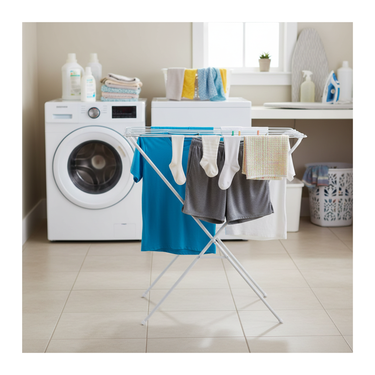 Tendedero Metálico Plegable Acero 81cmx79cmx40cm-4