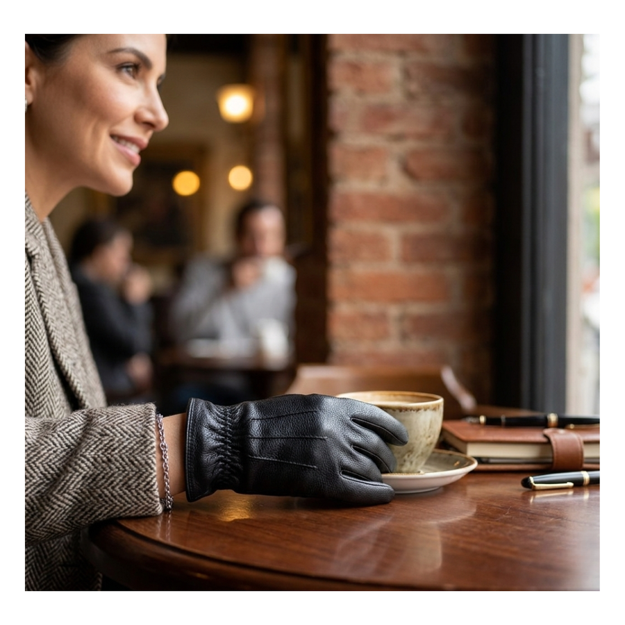 Guantes de Cuero Sintético Premium para Invierno - Térmicos y Elegantes-6