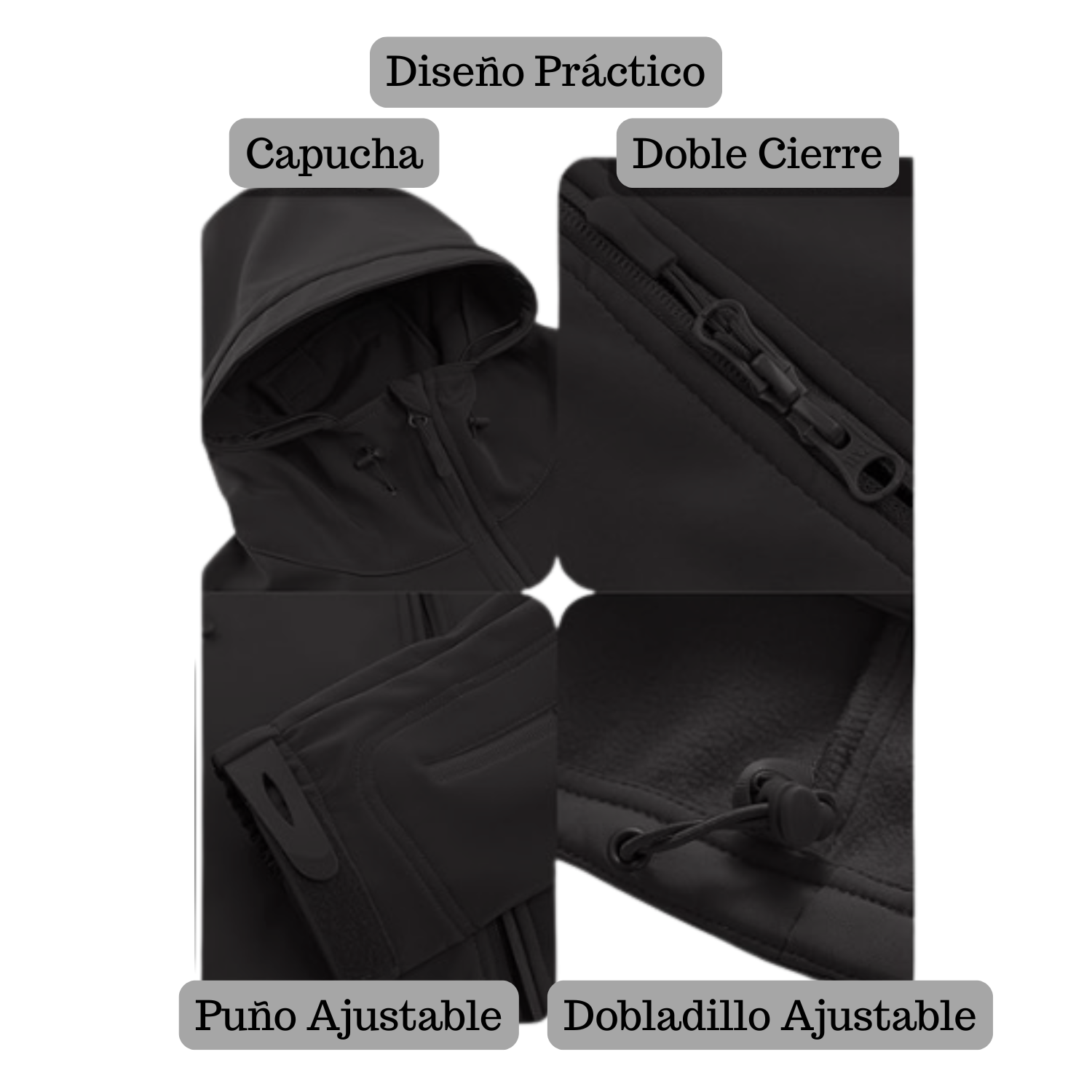 Chaqueta Softshell Tactica Militar Con Capucha Impermeable-1