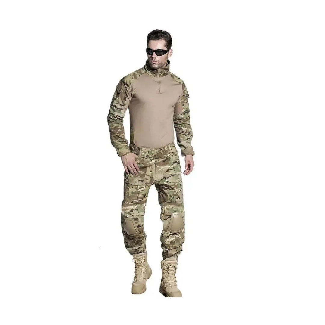 Conjunto Completo Militar Tactico Polera + Pantalon + Rodilleras M -2