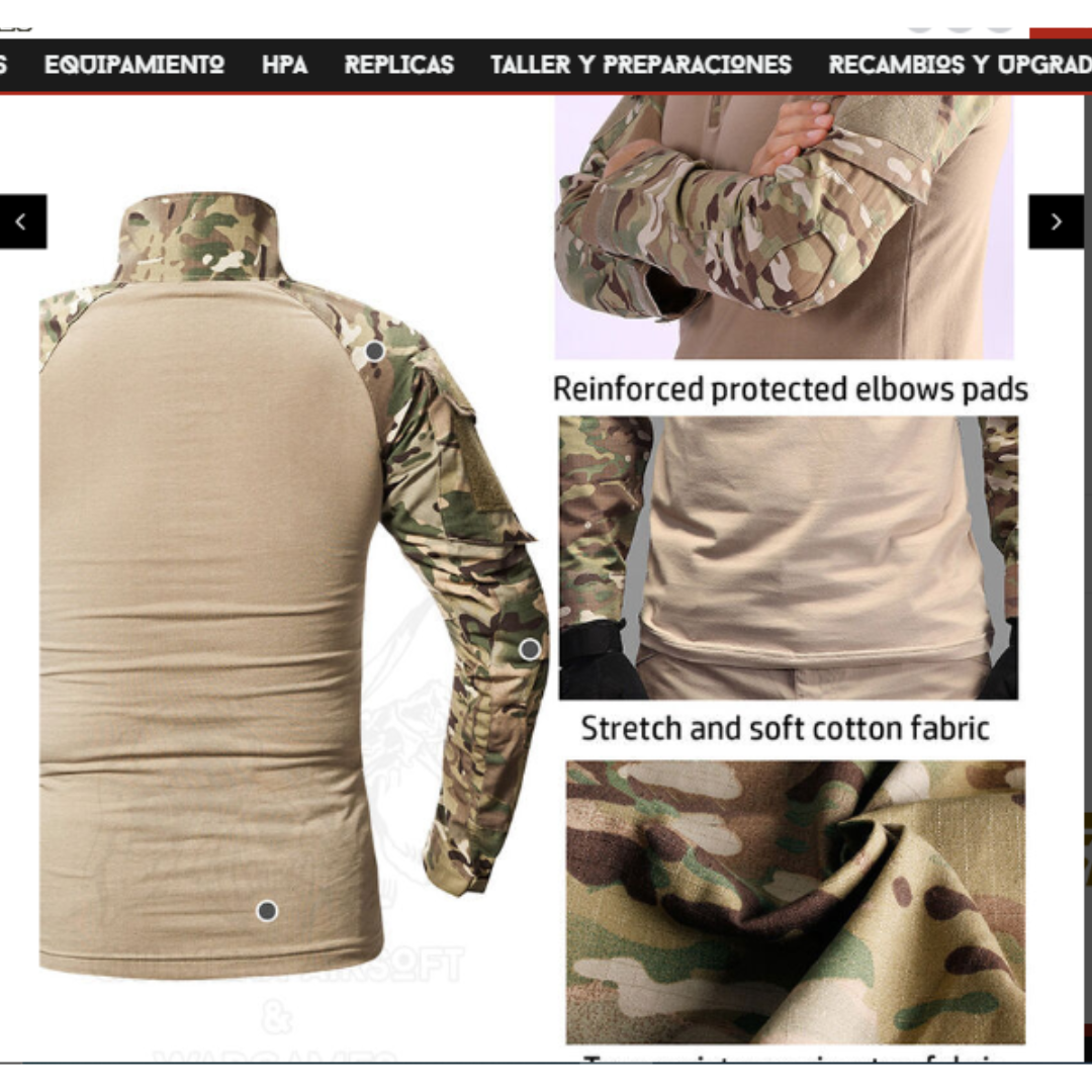 Conjunto Completo Militar Tactico Polera + Pantalon + Rodilleras M -4
