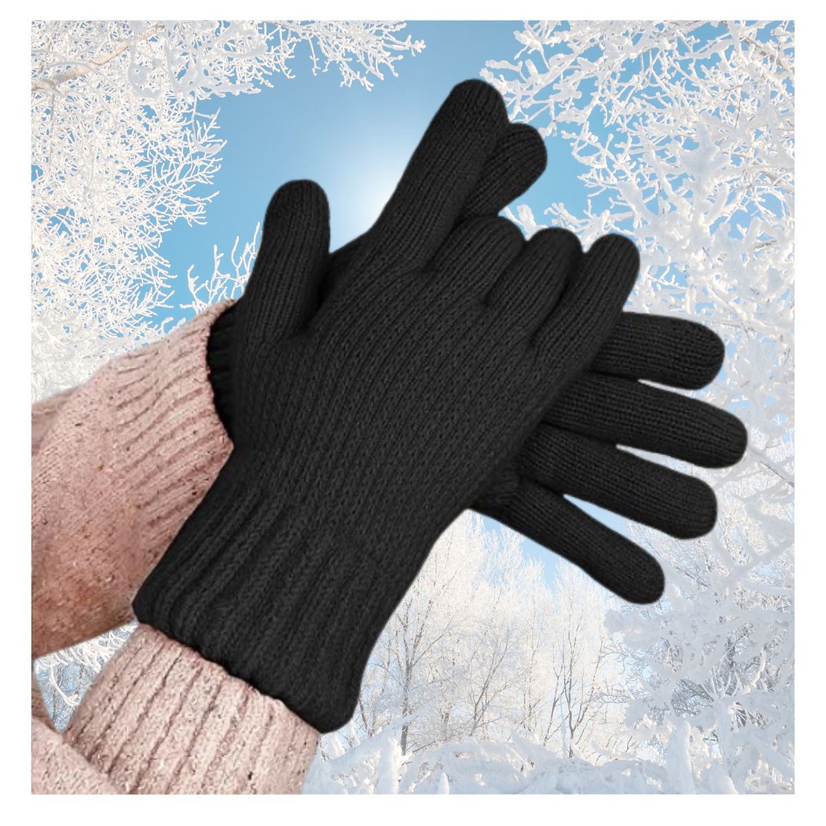 Pack 12 Guantes De Lana Térmico Para El Clima Frío Con Chiporro-3