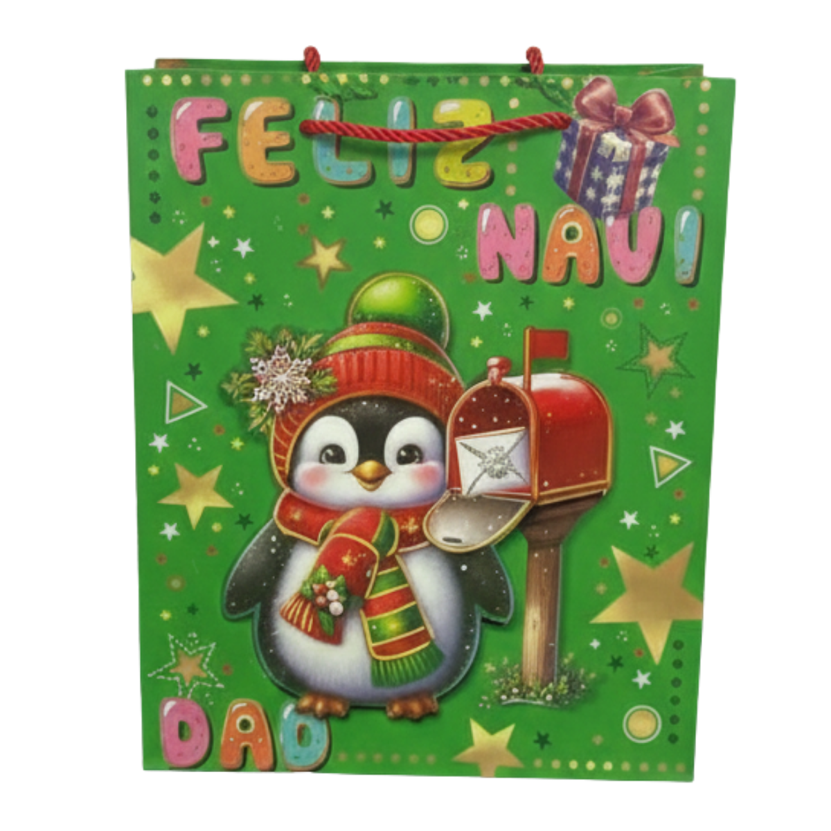 Pack 12 Bolsas De Regalo Navidad Mediana 30x16x10 cm Diseños Surtidos-2