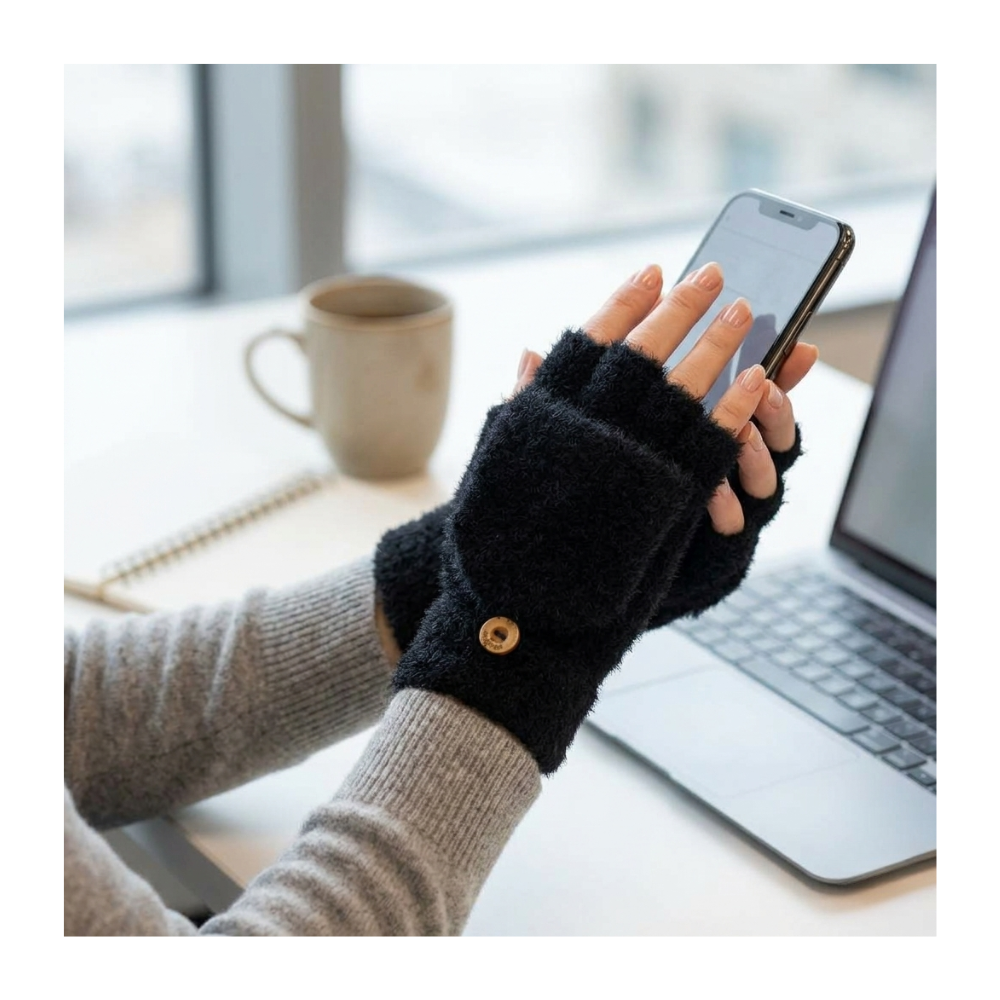 Guantes Híbridos Invierno Térmico Con Botón Sujeción-7