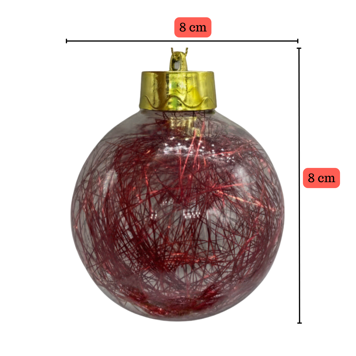 6 Bambalinas 8cm Transparentes Decoración Arbol Adornos Navidad 2025-4