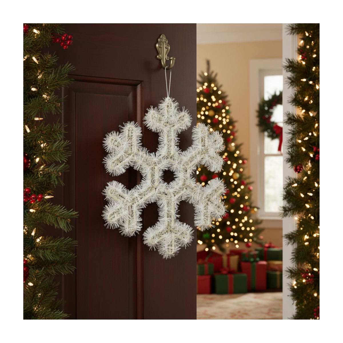 Pack 3 Colgante Copos de Nieve Adorno Para Puerta De Navidad 2025-4