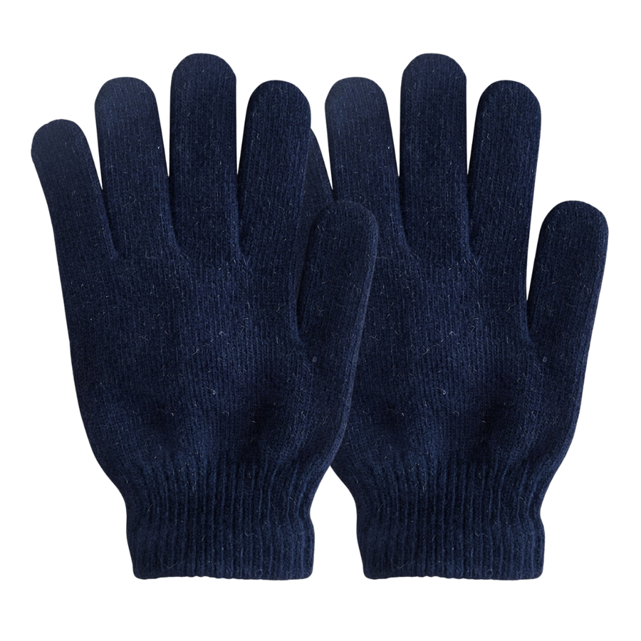 Pack 12 Guantes De Lana Térmicos Para Niños - Invierno Suave Color Azul Marino-2