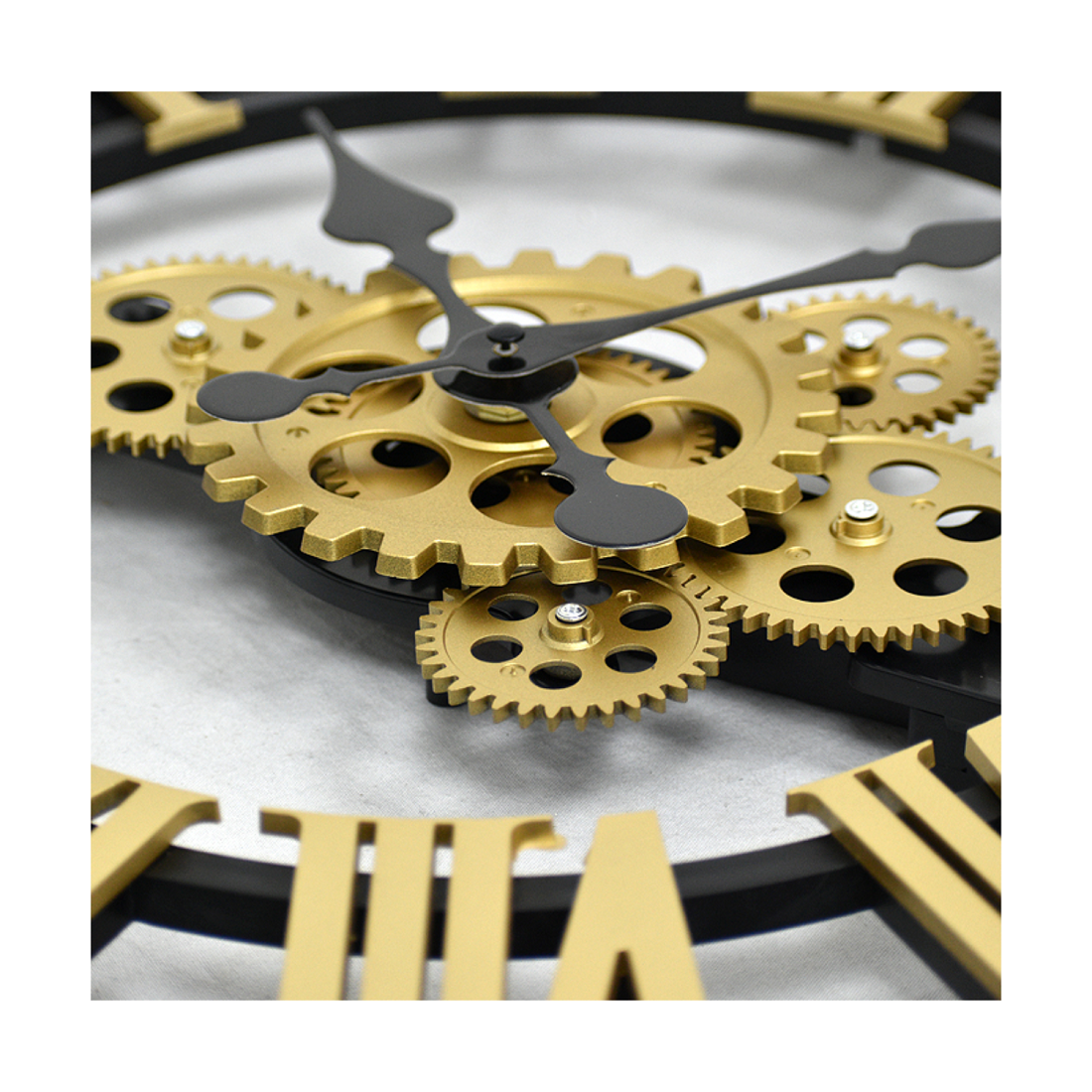 Reloj De Pared Números Romanos Espalda Abierta Elegante-2