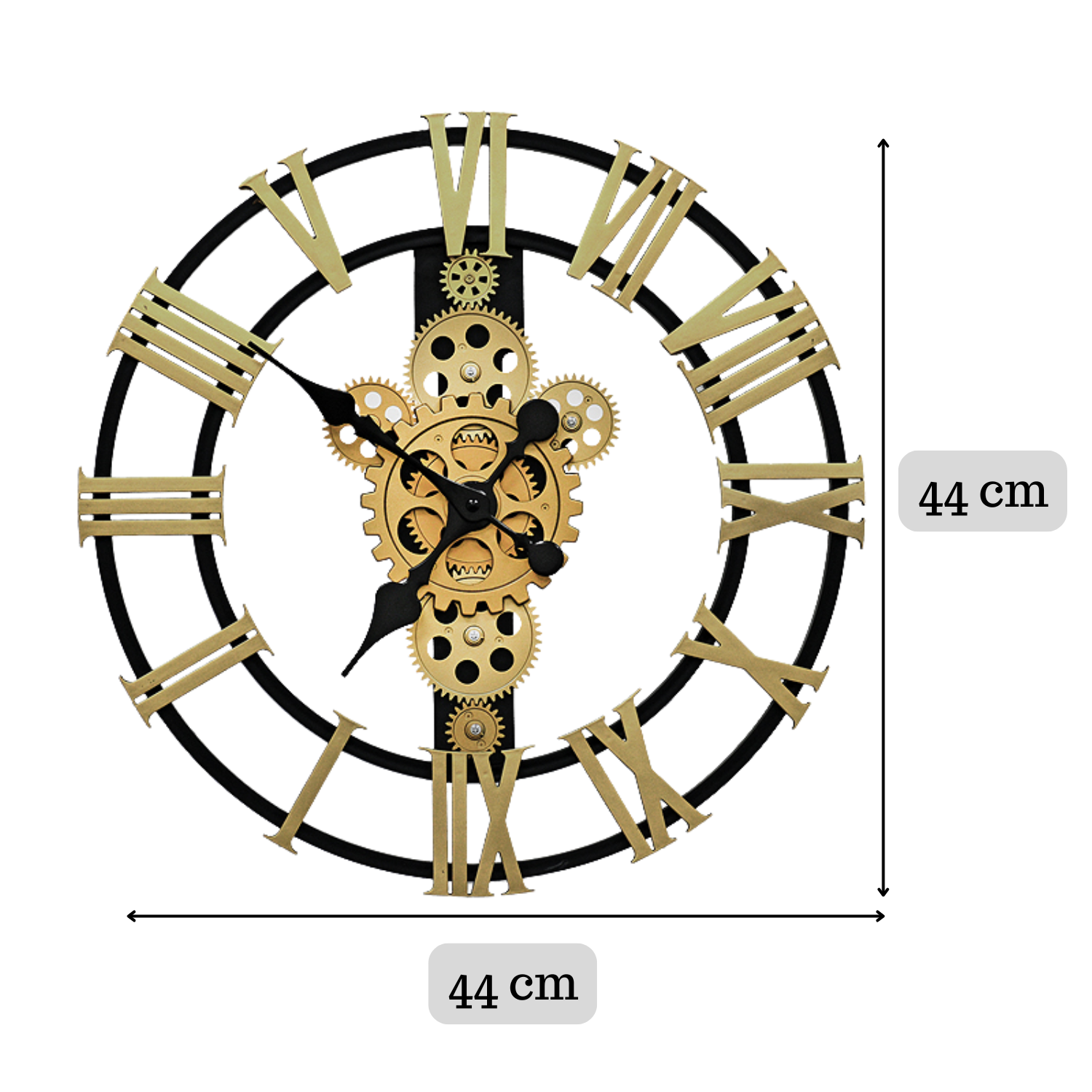 Reloj De Pared Números Romanos Espalda Abierta Elegante-5